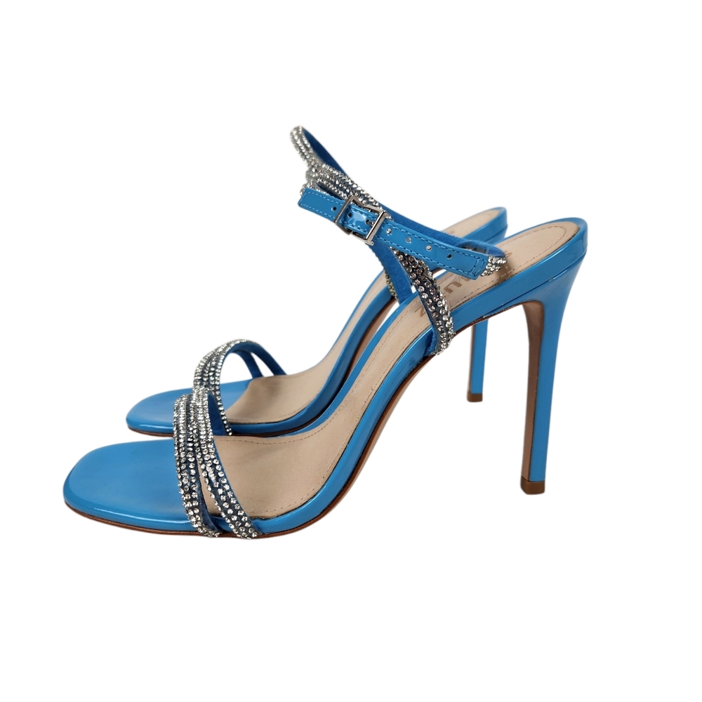 Schutz Altina Glam NWOT Blue Embellished Jeweled Stiletto Heel Prom Women Size 8 - Picture 3 of 14